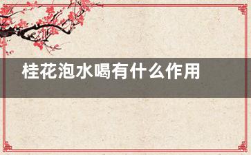桂花泡水喝有什么作用 桂花泡顺够水喝有什么作用